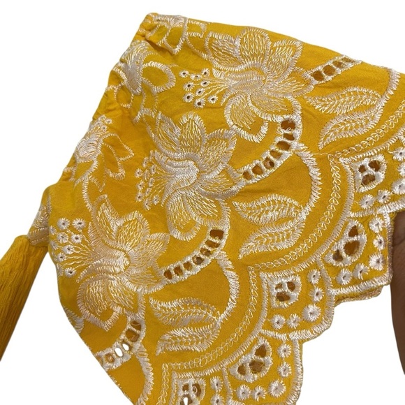 Flying Tomato Yellow Boho Floral Eyelet
Embroidered Smock Mini Sun Dress - Picture 8 of 12